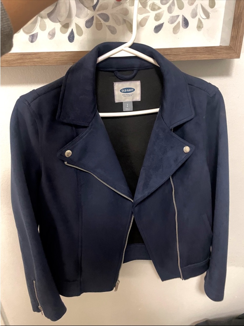 Old Navy Navy Suede-Look Moto Jacket